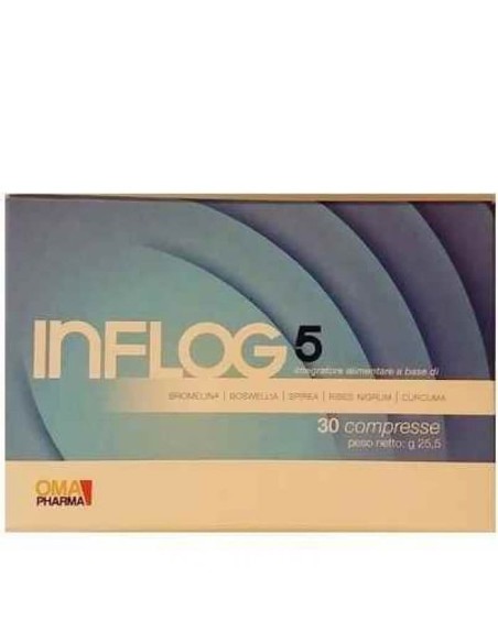 Inflog 5 Antinfiammatorio naturale con Curcuma e Boswellia 30 compresse