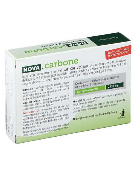 NOVA CARBONE VEGETALE 40 COMPRESSE