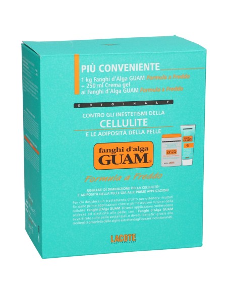 GUAM FANGHI D'ALGA CONFEZIONE CONVENIENZA FREDDA CON FANGHI D'ALGA GUAM 1 KG + CREMA GEL 250 ML FORMULA A FREDDO