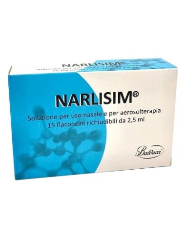 NARLISIM SOLUZIONE PER USO NASALE E AEROSOLTERAPIA 15 FLACONCINI RICHIUDIBILI DA 2,5 ML L'UNO