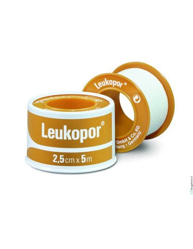 CEROTTO IN ROCCHETTO LEUKOPOR IPOALLERGENICO TESSUTO NON TESSUTO BIANCO 2,5X500 CM