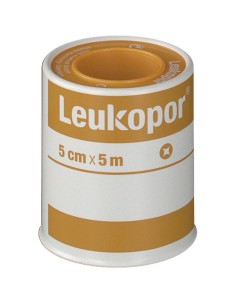 CEROTTO IN ROCCHETTO LEUKOPOR IPOALLERGENICO TESSUTO NON TESSUTO BIANCO 5X500 CM