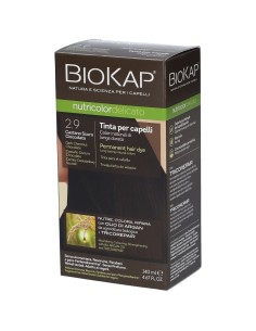 BIOKAP NUTRICOLOR DELICATO 2,9 CASTANO SCURO CIOCCOLATO TINTA TUBO + FLACONE