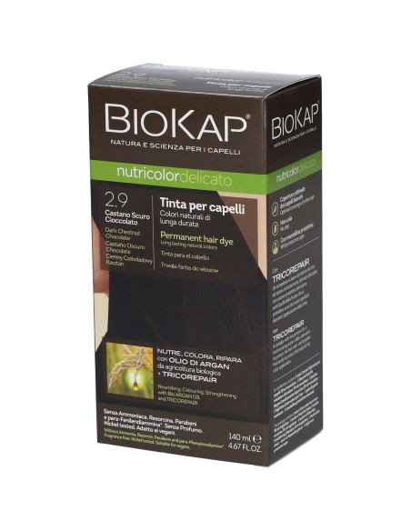 BIOKAP NUTRICOLOR DELICATO 2,9 CASTANO SCURO CIOCCOLATO TINTA TUBO + FLACONE