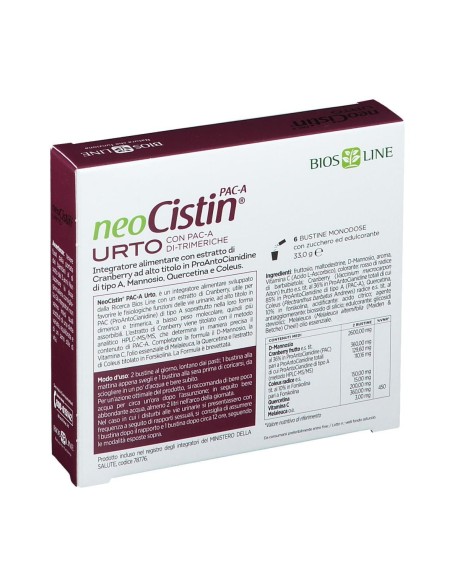 NEOCISTIN PAC A URTO 6 BUSTINE MONODOSE