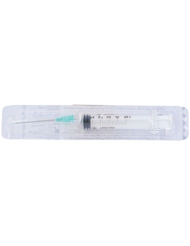 SIRINGA 5 ML AGO GAUGE 21 NUMERO 2 CONO CENTRALE 1 PEZZO