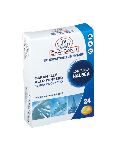 P6 NAUSEA CONTROL CARAMELLE ANTI NAUSEA VIAGGIO ALLO ZENZERO 24 PEZZI