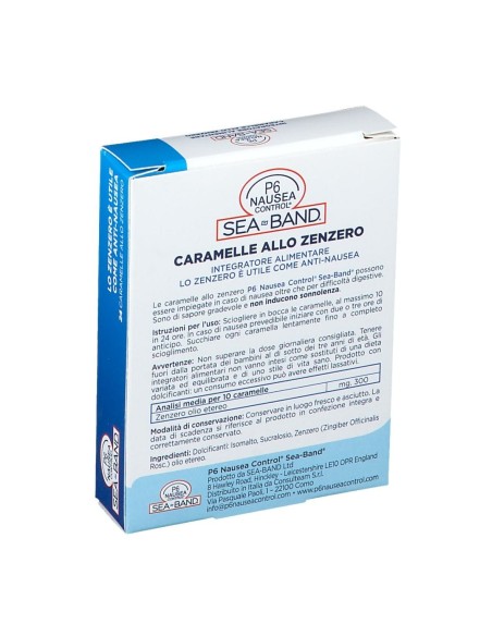 P6 NAUSEA CONTROL CARAMELLE ANTI NAUSEA VIAGGIO ALLO ZENZERO 24 PEZZI