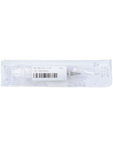 SIRINGA 10 ML AGO GAUGE 22 NUMERO 12 CONO CENTRALE 1 PEZZO