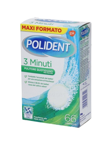 POLIDENT 3 MINUTI 66 COMPRESSE