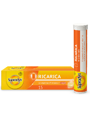 Supradyn Ricarica Integratore Multivitaminico Completo Vitamine e Minerali, 15 Compresse Effervescenti