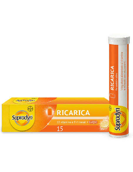 Supradyn Ricarica Integratore Multivitaminico Completo Vitamine e Minerali, 15 Compresse Effervescenti