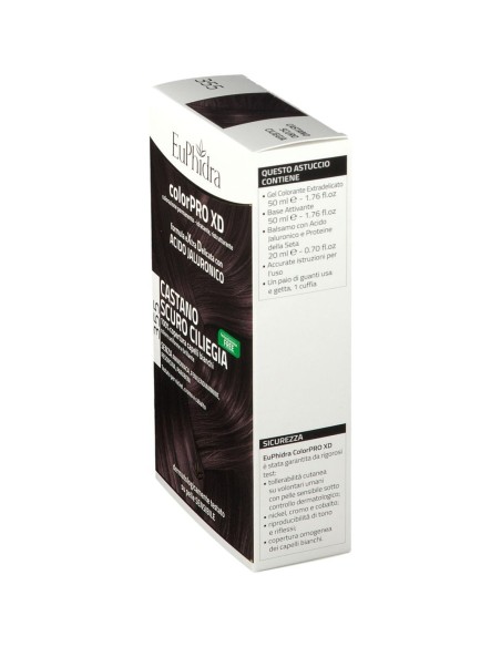 EUPHIDRA COLORPRO XD 355 CASTANO SCURO CILIEGIA GEL COLORANTE CAPELLI IN FLACONE + ATTIVANTE + BALSAMO + GUANTI