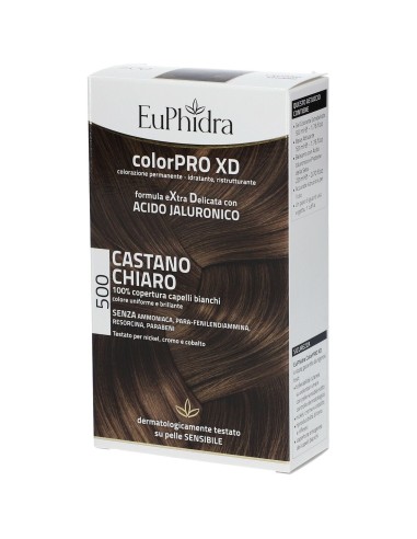 EUPHIDRA COLORPRO XD 500 CAST CHIARO GEL COLORANTE CAPELLI IN FLACONE + ATTIVANTE + BALSAMO + GUANTI