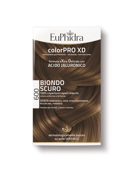 EUPHIDRA COLORPRO XD 600 BIONDO SCURO GEL COLORANTE CAPELLI IN FLACONE + ATTIVANTE + BALSAMO + GUANTI