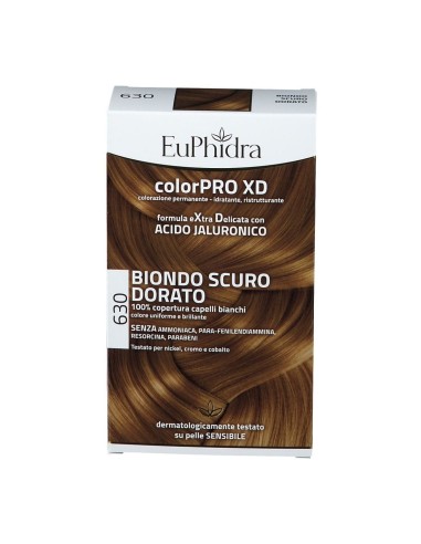 EUPHIDRA COLORPRO XD 630 BIONDO SCURO DORATO GEL COLORANTE CAPELLI IN FLACONE + ATTIVANTE + BALSAMO + GUANTI