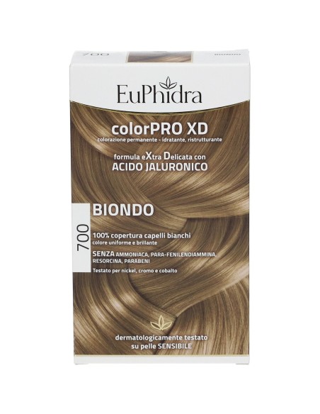 EUPHIDRA COLORPRO XD 700 BIONDO GEL COLORANTE CAPELLI IN FLACONE + ATTIVANTE + BALSAMO + GUANTI