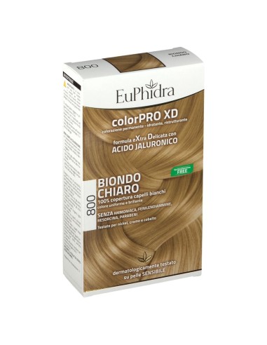 EUPHIDRA COLORPRO XD 800 BIONDO CHIARO GEL COLORANTE CAPELLI IN FLACONE + ATTIVANTE + BALSAMO + GUANTI