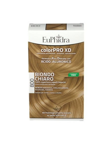 EUPHIDRA COLORPRO XD 800 BIONDO CHIARO GEL COLORANTE CAPELLI IN FLACONE + ATTIVANTE + BALSAMO + GUANTI
