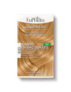 EUPHIDRA COLORPRO XD 830 BIONDO CHIARO DORATO GEL COLORANTE CAPELLI IN FLACONE + ATTIVANTE + BALSAMO + GUANTI