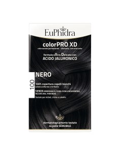 EUPHIDRA COLORPRO XD 100 NERO GEL COLORANTE CAPELLI IN FLACONE + ATTIVANTE + BALSAMO + GUANTI