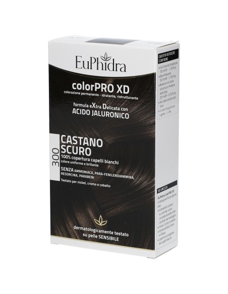 EUPHIDRA COLORPRO XD 300 CASTANO SCURO GEL COLORANTE CAPELLI IN FLACONE + ATTIVANTE + BALSAMO + GUANTI