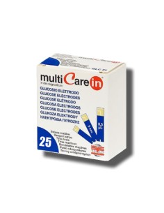 STRISCE MISURAZIONE GLICEMIA MULTICARE IN GLUCOSIO ELETTRODO 25 PEZZI