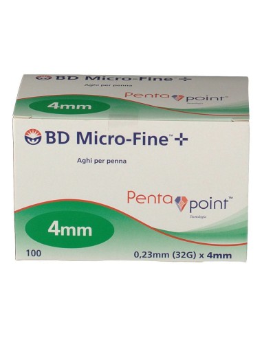 AGO PER PENNA DA INSULINA BD MICROFINE PENTAPOINT GAUGE 32 4 MM 100 PEZZI