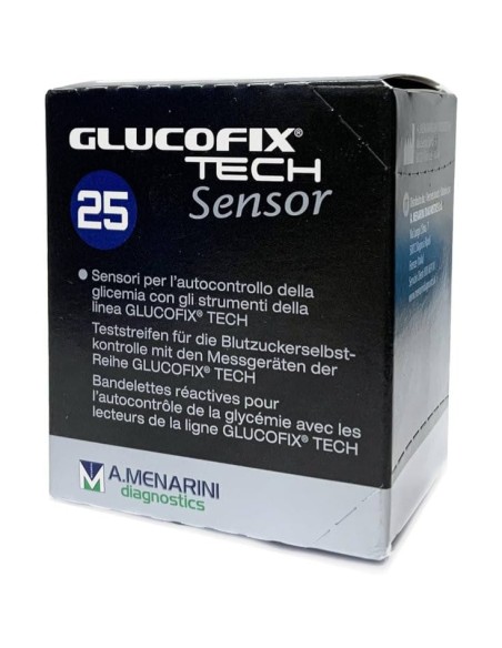 STRISCE MISURAZIONE GLICEMIA GLUCOFIX TECH SENSOR 25 PEZZI