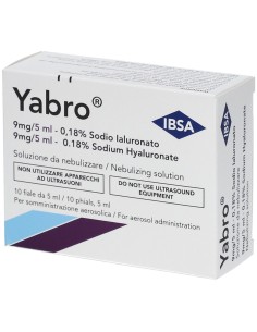 YABRO AEROSOL SODIO IALURONATO 0,18% SOLUZIONE DA NEBULIZZARE 10 FIALE DA 5 ML