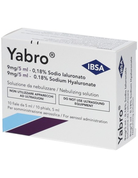 YABRO AEROSOL SODIO IALURONATO 0,18% SOLUZIONE DA NEBULIZZARE 10 FIALE DA 5 ML