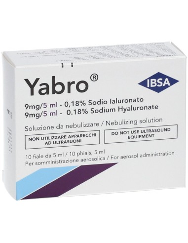 YABRO AEROSOL SODIO IALURONATO 0,18% SOLUZIONE DA NEBULIZZARE 10 FIALE DA 5 ML