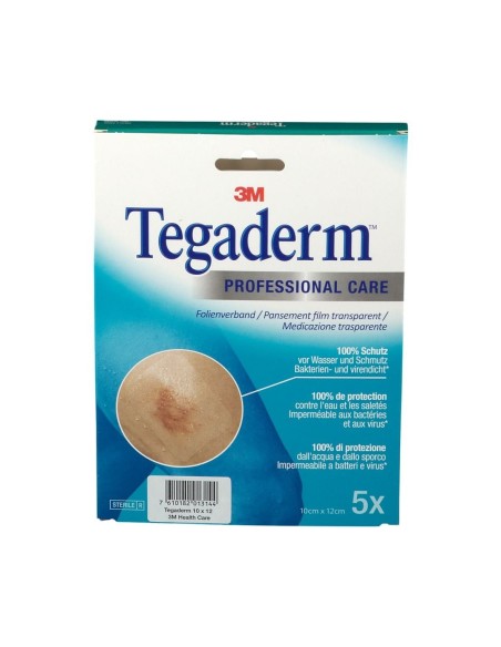 MEDICAZIONE TRASPARENTE STERILE SEMIPERMEABILE IN POLIURETANO TEGADERM FILM CM10X12 5 PEZZI