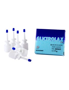 GLICEROLAX ADULTI MICROCLISMI EVACUANTI 6 PEZZI X 9 G CONTIENE AMIDO DI RISO
