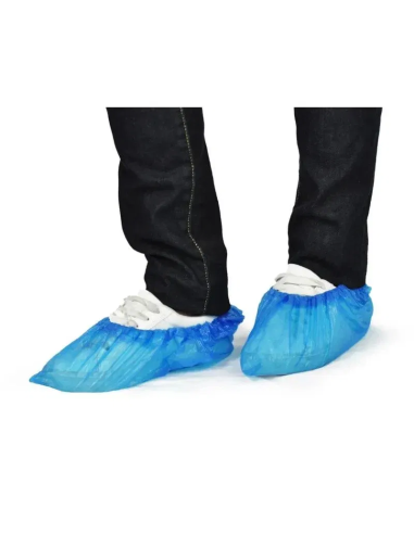 COPRISCARPA AZZURRO IN POLIETILENE GOFFRATO CON ELASTICO TAGLIA UNICA