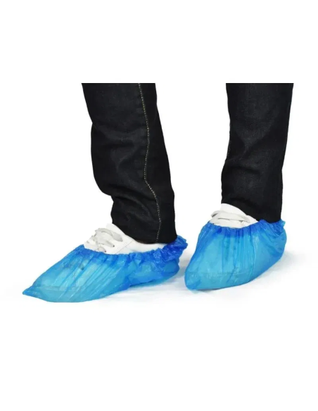 COPRISCARPA AZZURRO IN POLIETILENE GOFFRATO CON ELASTICO TAGLIA UNICA