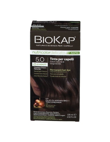 BIOS LINE BIOKAP NUTRICOLOR DELICATO RAPID TINTA 5,0 CASTANO CHIARO NATURALE 135 ML