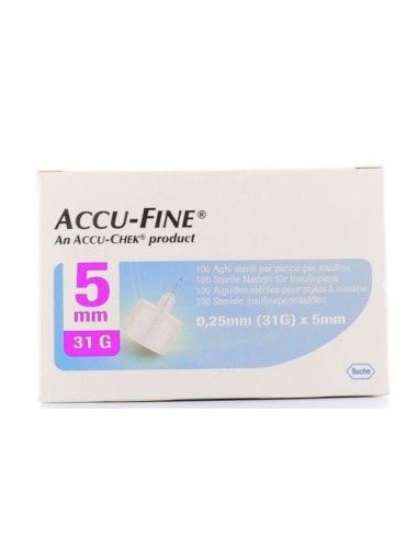 AGO PER PENNA DA INSULINA ACCU-FINE PEN NEEDLE ACCU-CHEK GAUGE 31 X 5MM 100 PEZZI