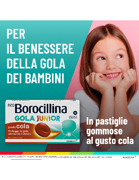 NEOBOROCILLINA GOLA JUNIOR 15 PASTIGLIE GUSTO COLA