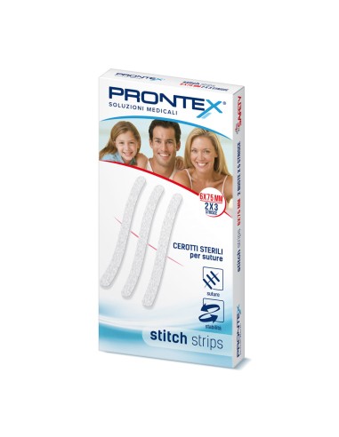 PRONTEX STITCH STRIPS 6X75 MM 6 PEZZI