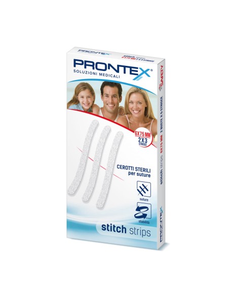 PRONTEX STITCH STRIPS 6X75 MM 6 PEZZI