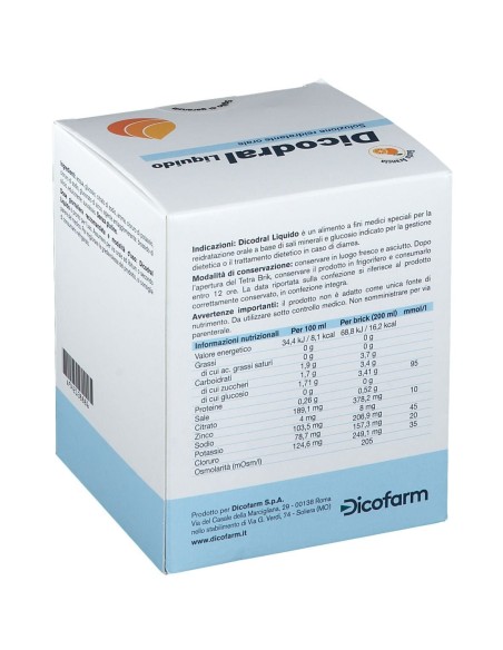 DICODRAL LIQUIDO SOLUZIONE REIDRATANTE ORALE 4 X 200 ML