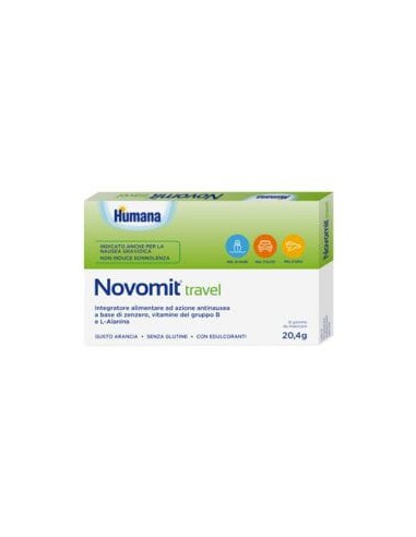 NOVOMIT TRAVEL 12 GOMME DA MASTICARE GUSTO ARANCIA