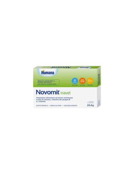 NOVOMIT TRAVEL 12 GOMME DA MASTICARE GUSTO ARANCIA