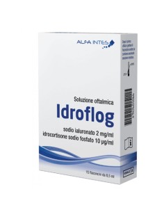 SOLUZIONE OFTALMICA IDROFLOG A BASE DI IALURONATO DI SODIO E IDROCORTISONE SODIO FOSFATO 15 FLACONCINI DA 0,5 ML