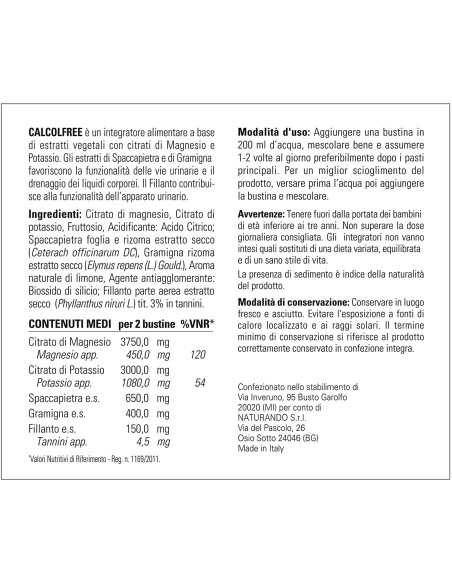 CALCOLFREE 30 BUSTINE