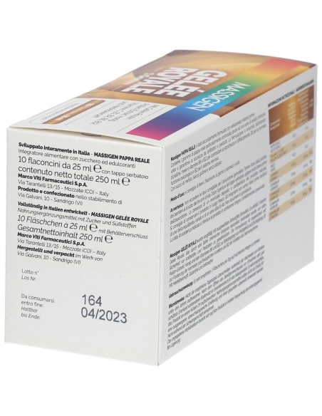 MASSIGEN PAPPA REALE 10 FLACONI DA 25 ML
