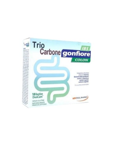 TRIOCARBONE GONFIORE IBS 10 BUSTE DUOCAM DA 2 G + 1,5 G