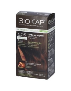 BIOKAP NUTRICOLOR DELICATO RAPID 5,05 CASTANO NOCCIOLA TINTA TUBO+FLACONE 135 ML BIOSLINE
