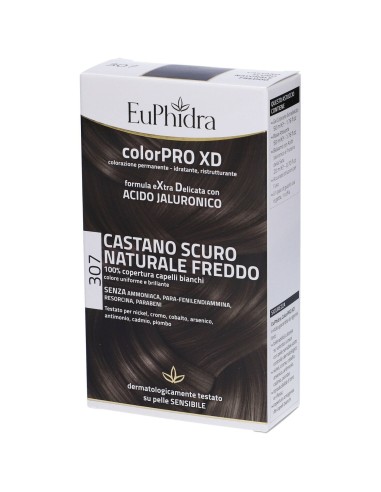 EUPHIDRA COLORPRO XD 307 CASTANO SCU NATURALE F COLORE + ATTIVANTE + BALSAMO + CUFFIA + GUANTI